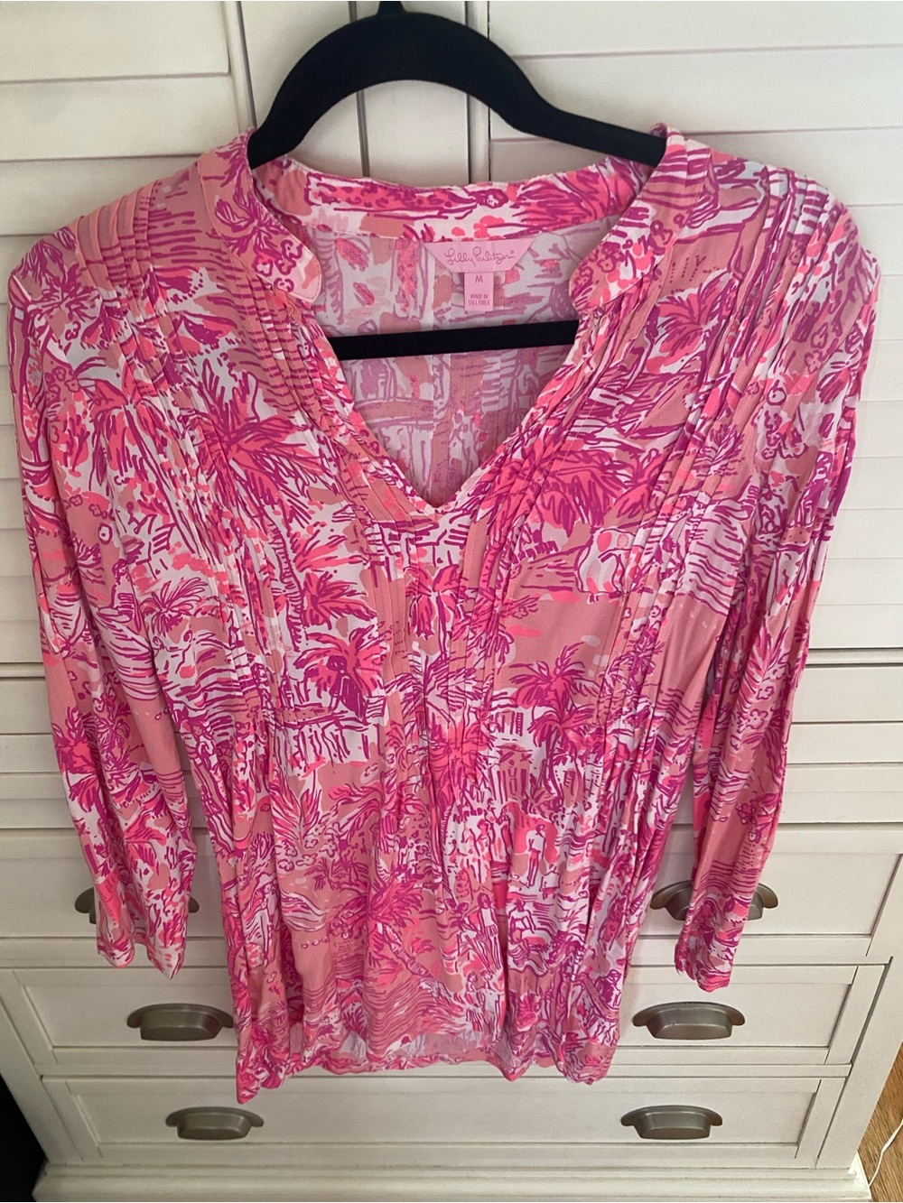 Lilly Pulitzer Pink & Light Pink Patterned Tunic Top Size M